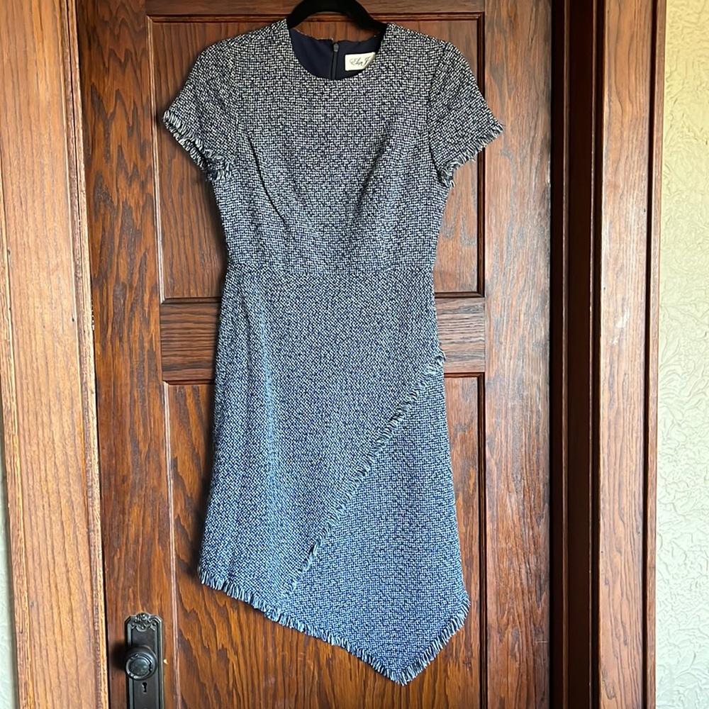 Eliza J Navy Tweed Dress